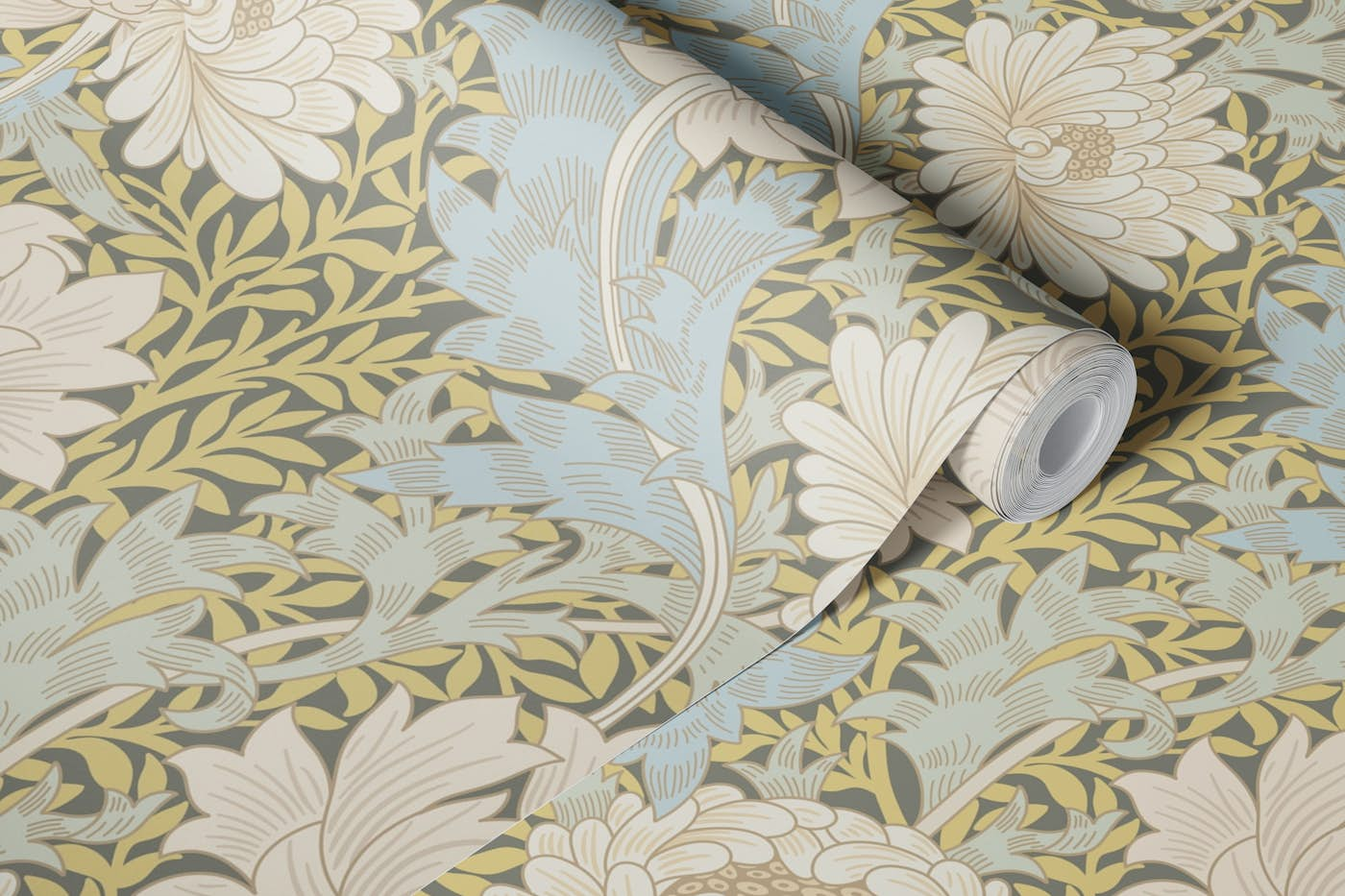 Victorian Chrysanthemum pattern 1 wallpaper roll