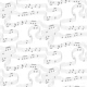 Musical Notes in Black and White Fun Music