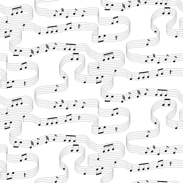 Musical Notes in Black and White Fun Music
