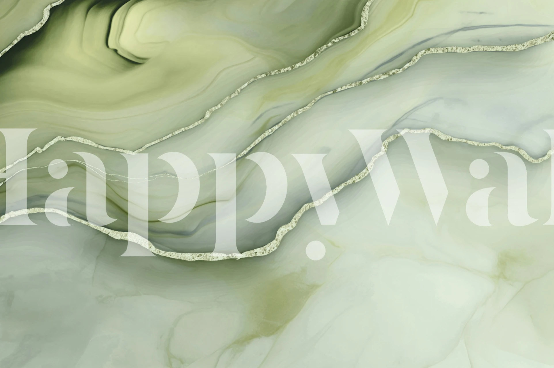 Sage green and white marble wallpaper with fluid patterns