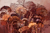 Dark Moody Flower Fabric carta da parati
