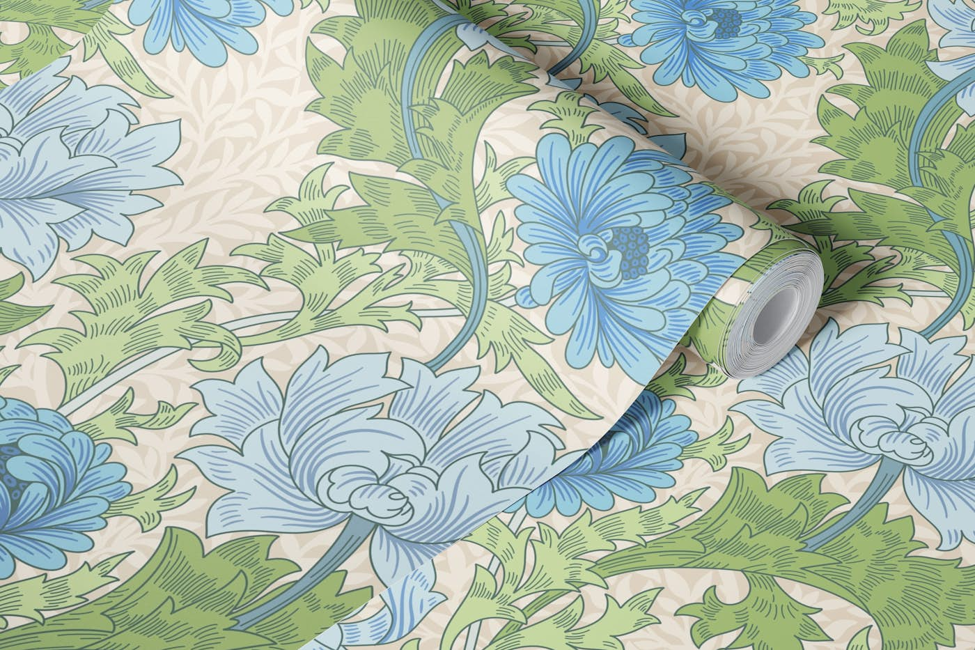 Victorian Chrysanthemum pattern 3 wallpaper roll