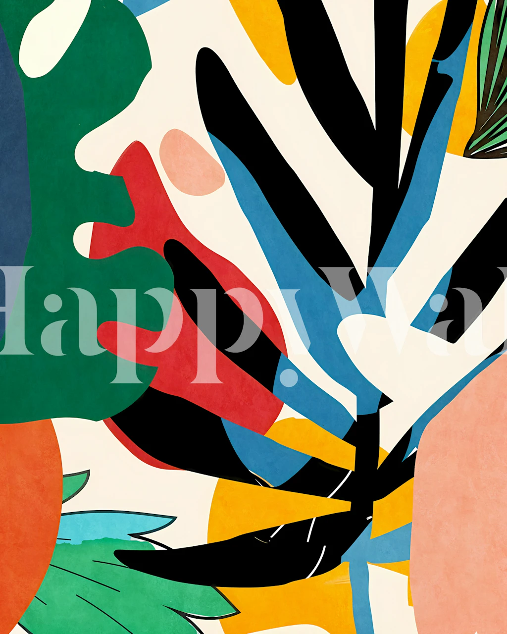 Minimal Tropical Garden tapetti huoneessa