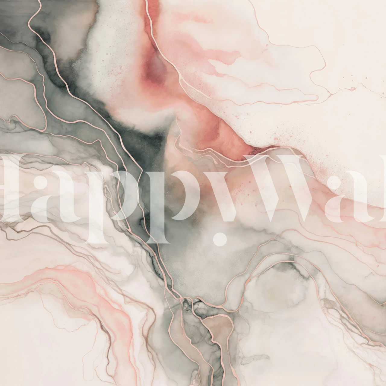 Ink Art Marble Luxury Coral Grey wallpaper in a room