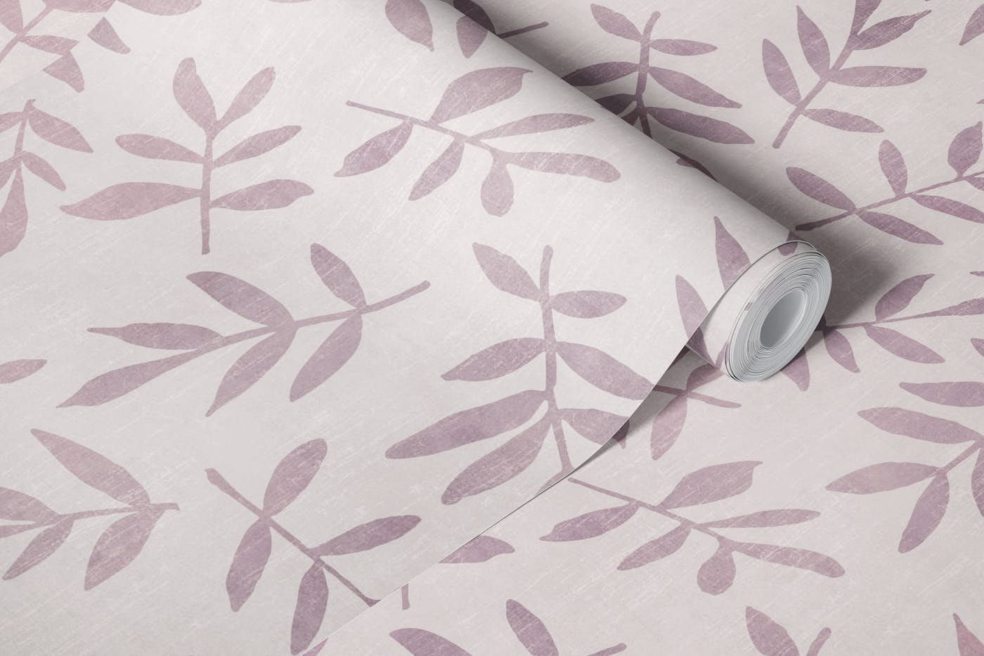 Minimalistic Ditsy Leaf Pattern Muted Pink wallpaper roll