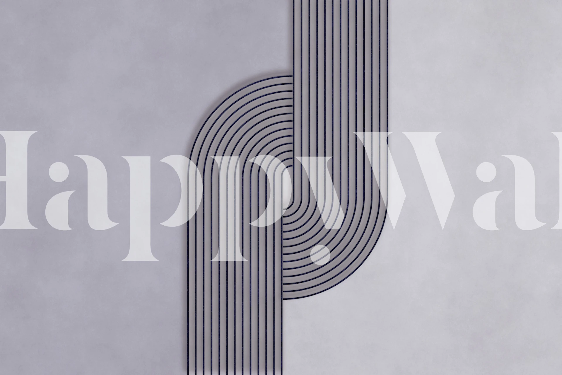 Geometric blue grey abstract wallpaper featuring curved lines and a sleek design