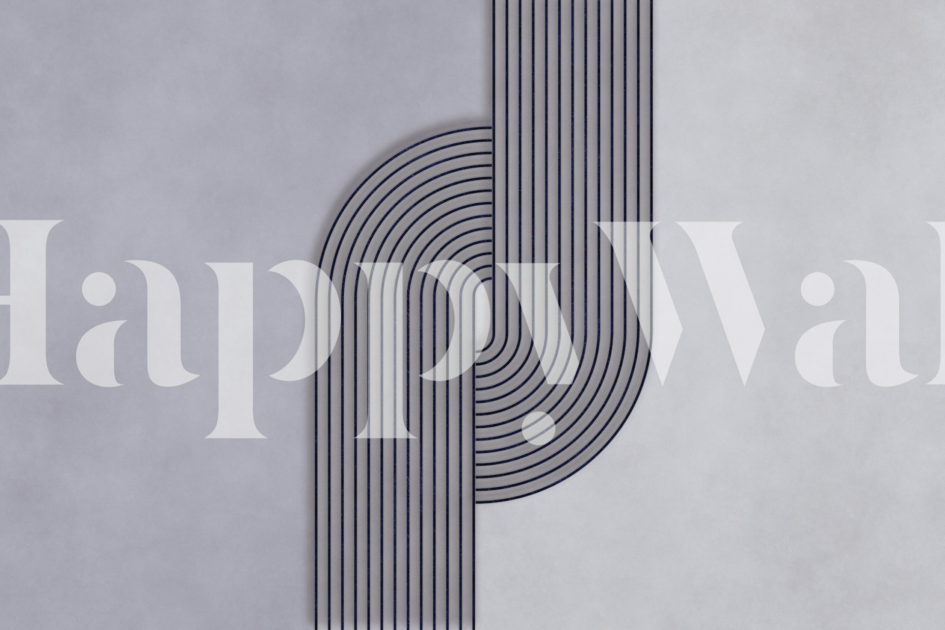 Geometric blue grey abstract wallpaper featuring curved lines and a sleek design