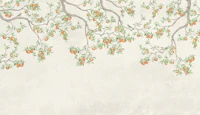 Pastel Tangerine Garden in Spring wallpaper