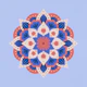 Modern dahlia mandala - red blue