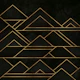 Black Geometric Hills Abstract Line Art