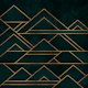 Dark Teal Geometric Hills Line Art