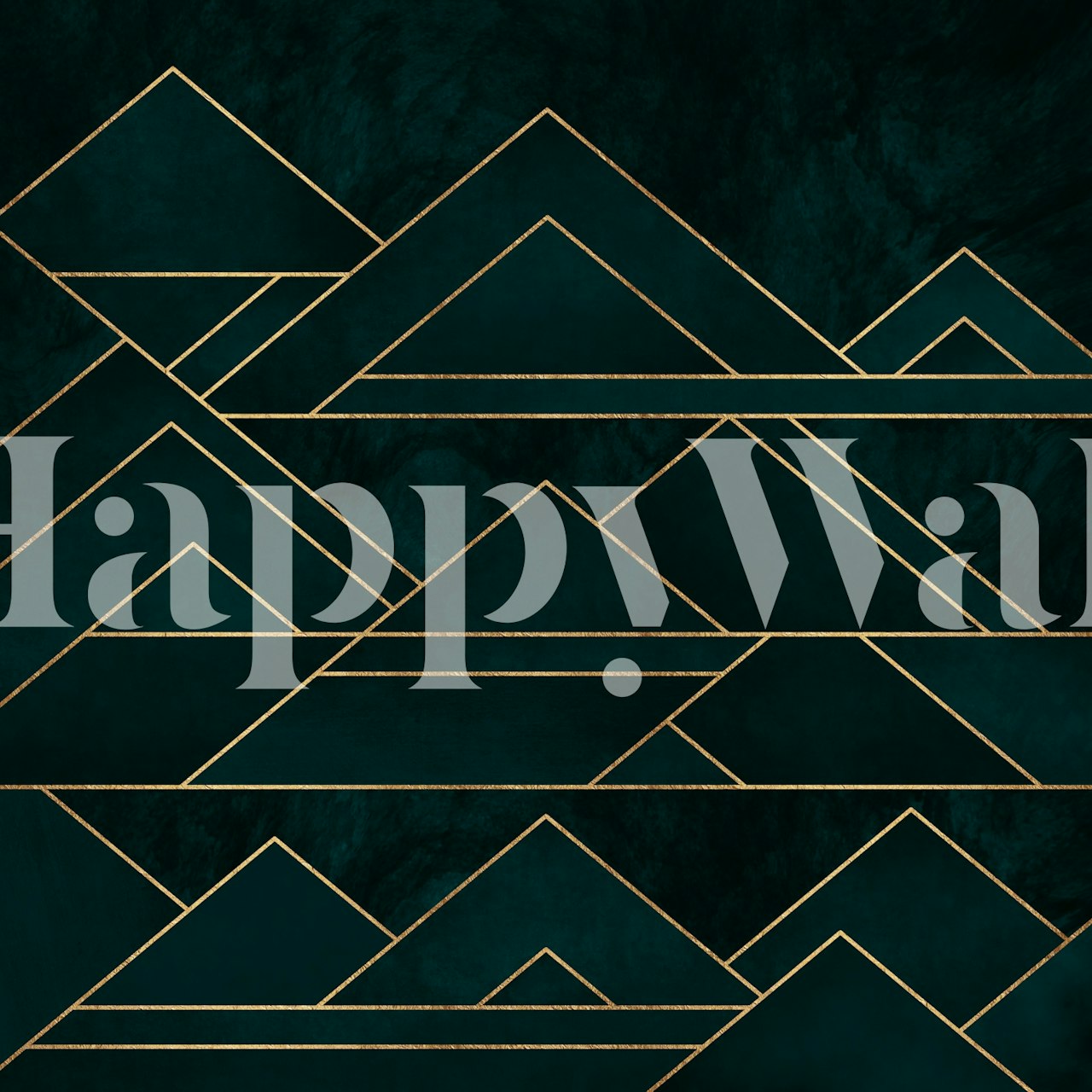 Dark Teal Geometric Hills Line Art v místnosti