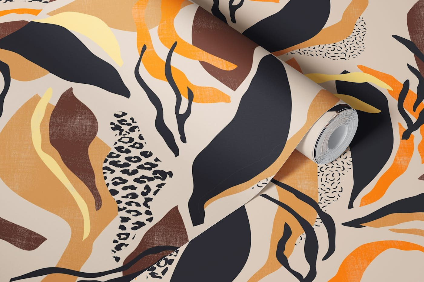 Abstract Safari shapes wallpaper roll