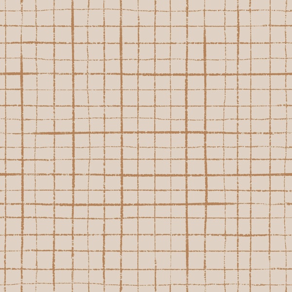 Scribbled crayon check beige