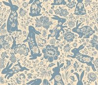 Rabbit Flower Dance (neg) tapete