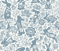 Rabbit Flower Dance (neg White) tapete