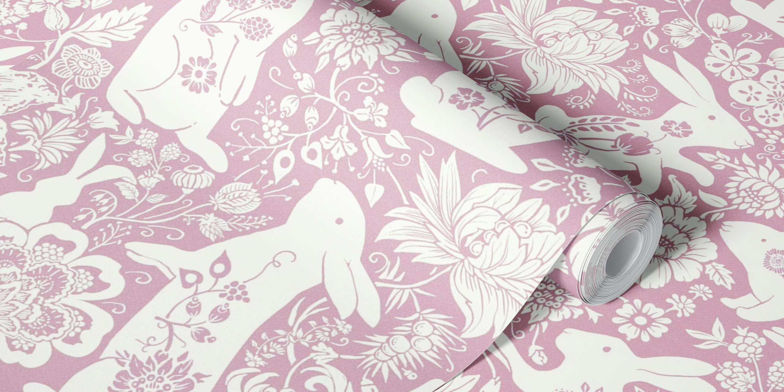 Rabbit Flower Dance tapet i et rum