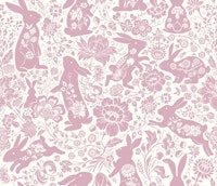 Rabbit Flower Dance (pink neg) tapete