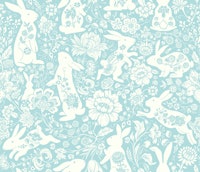 Rabbit Flower Dance (light blue) ταπετσαρία