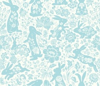 Rabbit Flower Dance (Light blue neg) tapete