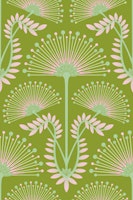MIMOSA Art Deco Floral - Spring Green - Large tapete