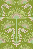 MIMOSA Art Deco Floral - Spring Green - Small tapete