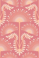 MIMOSA Art Deco Floral - Peach Rust - Small tapete