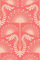 MIMOSA Art Deco Floral - Peach Coral - Small tapete