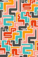 RETRO RATTLERS Mid-Century Geo Snakes - Large papel pintado