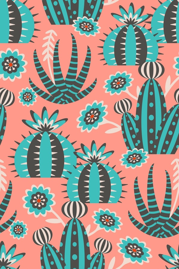 Desert Garden Retro Cactus Agave Succulents