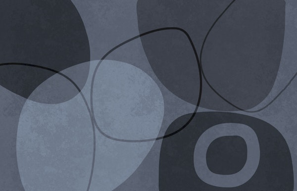 Mid Century Shape N Outline Bluish Grey