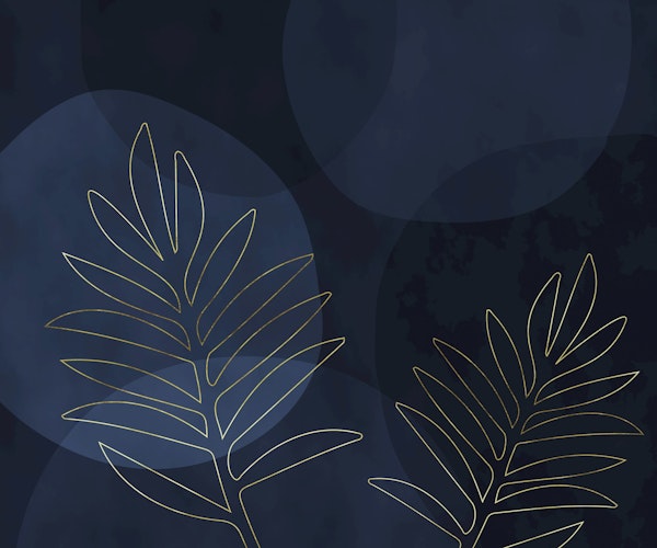 Tropical Foliage Elegance Midnight Blue