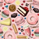 Sweet treats on pink