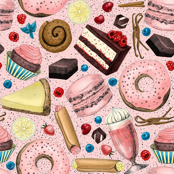 Sweet treats on pink