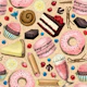 Sweet treats on cream