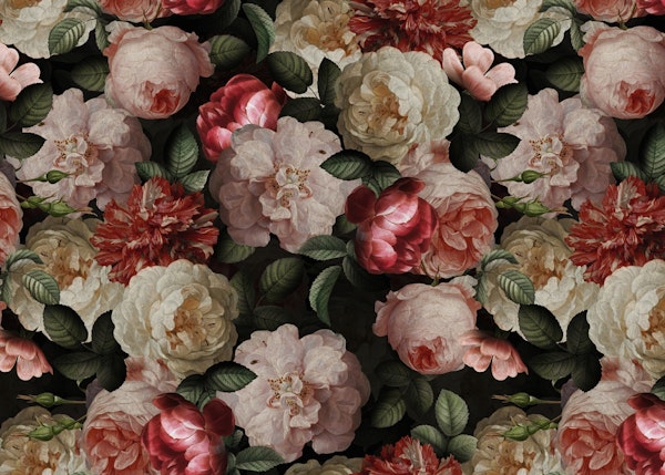 Baroque Opulent Vintage Pink Roses