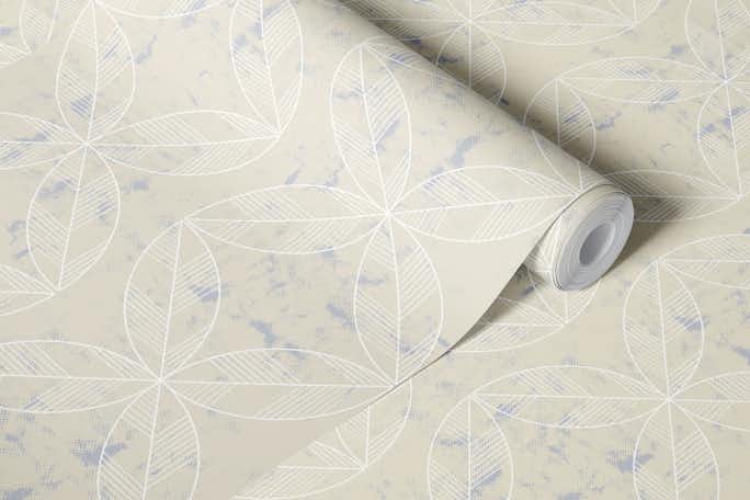 Textured geometric leaveswallpaper roll