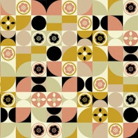 Contemporary Floral Bauhaus tapet