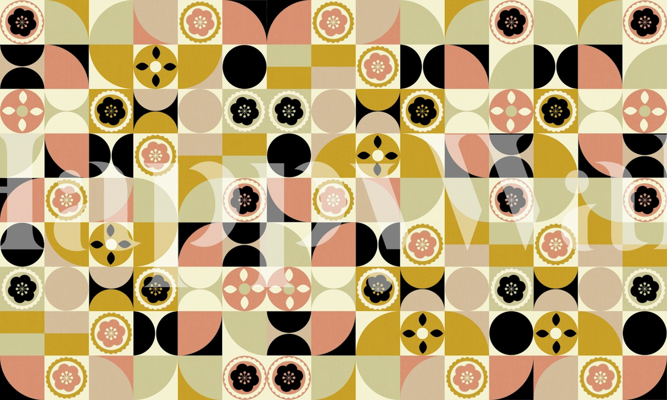 Contemporary Floral Bauhaus tapetdesign
