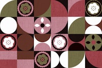 Scandi Floral Bauhaus Geometry wallpaper
