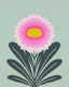 Cute modern dahlia - pink and green
