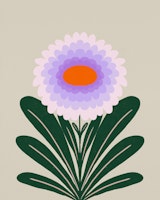 Cute modern dahlia - violet and green carta da parati