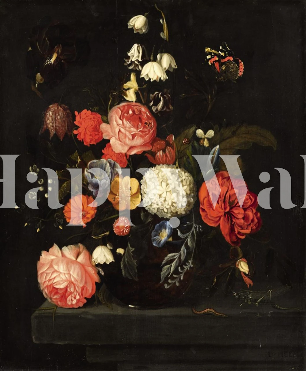 Vintage kukkatapetti huoneessa