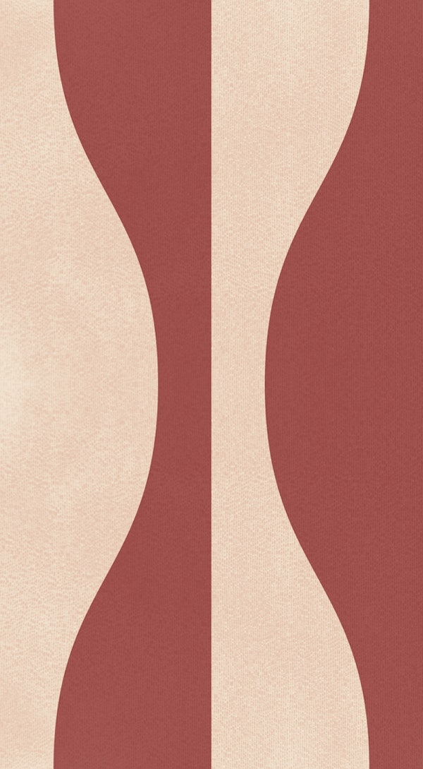 Vintage Abstract Geo Pattern Red Ochre Rust