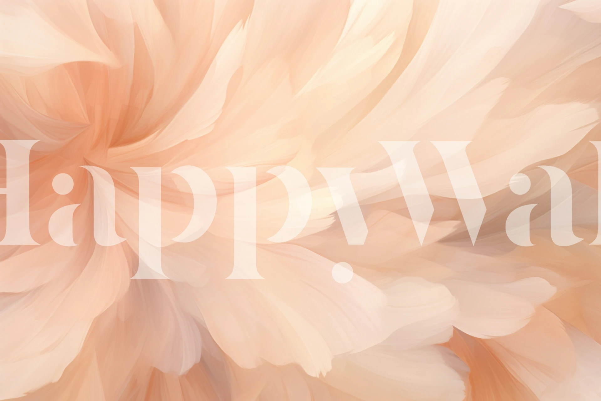 Elegant abstrakt blomstertapet i fersken og cremefarver