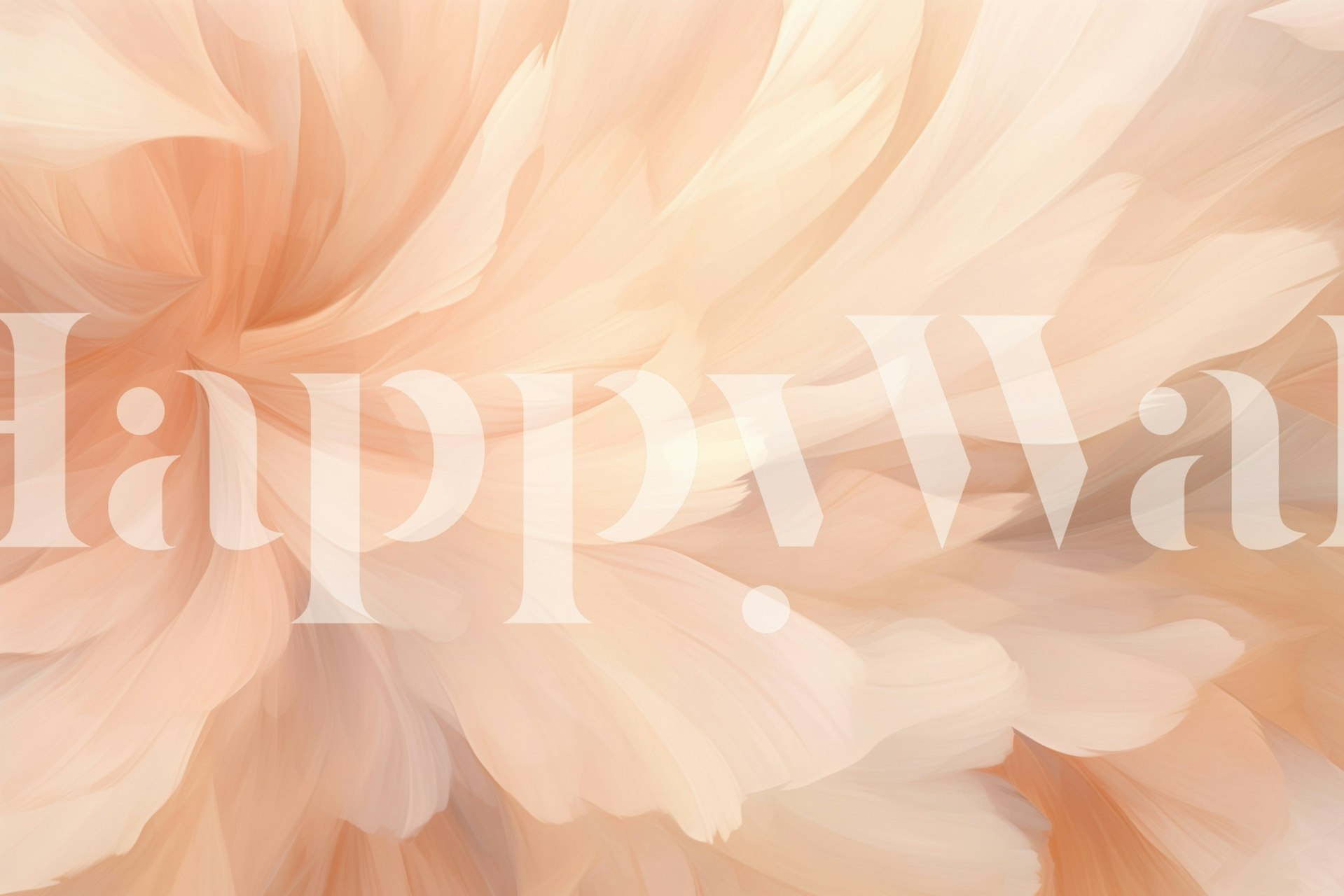 Elegante fotomural de flores abstractas en tonos melocotón y crema