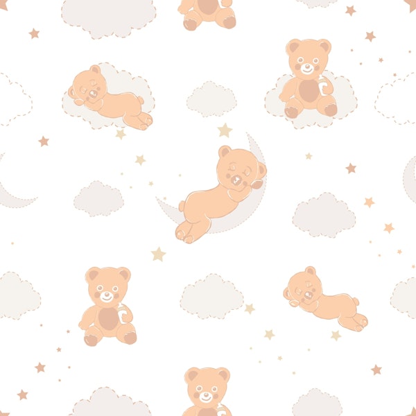 Cute teddy beard clouds neutral