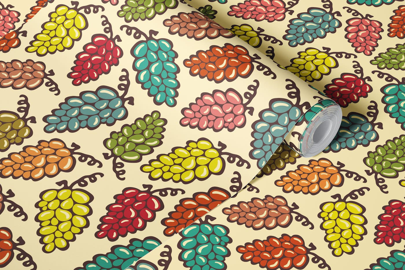 JUICY GRAPES Grape Wine Fruit Retro wallpaper roll