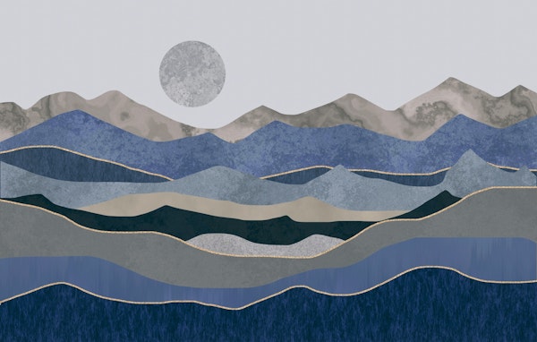 Tranquil Moonrise Landscape Collage