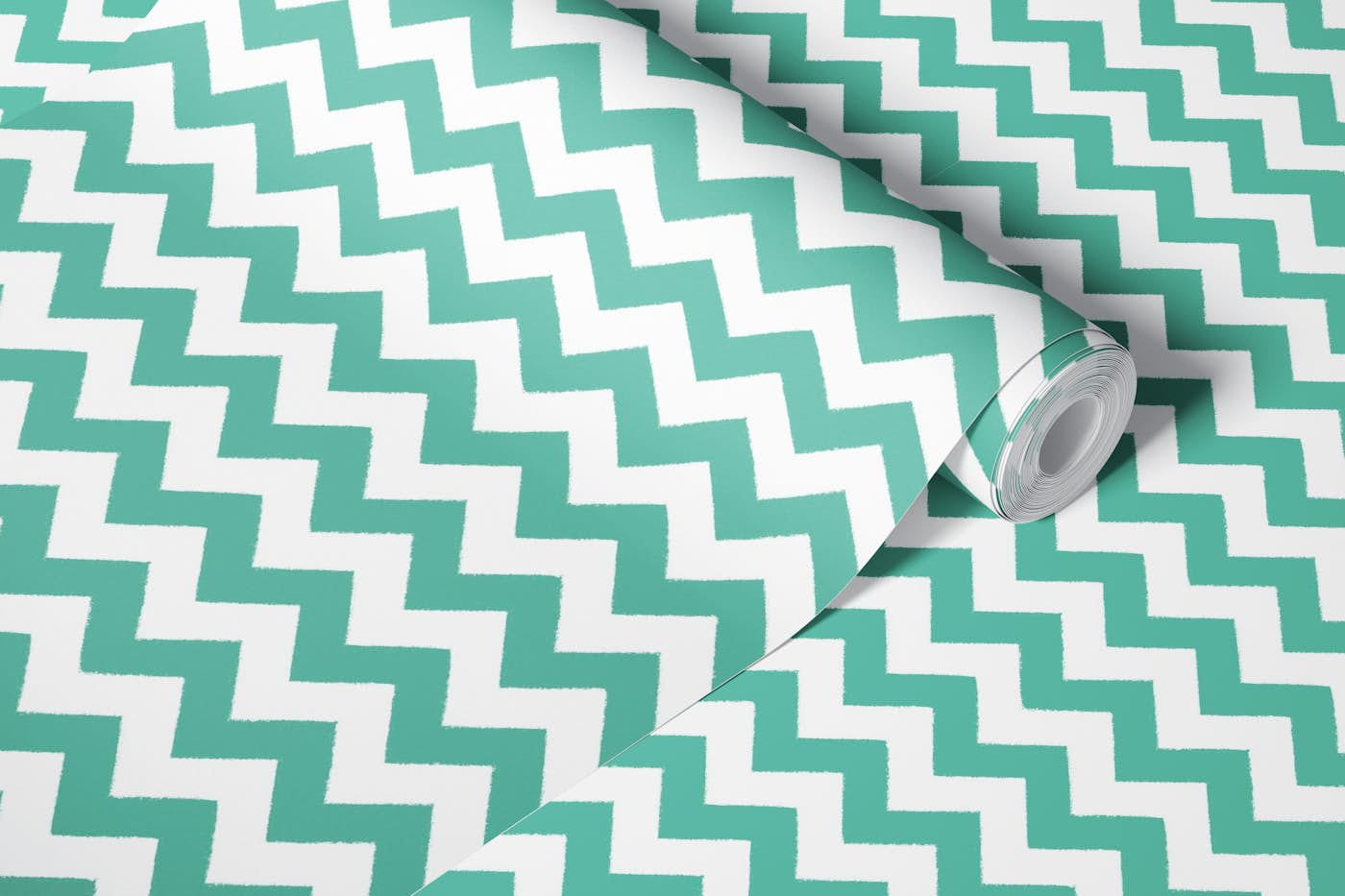 Mint Green Chevrons wallpaper roll